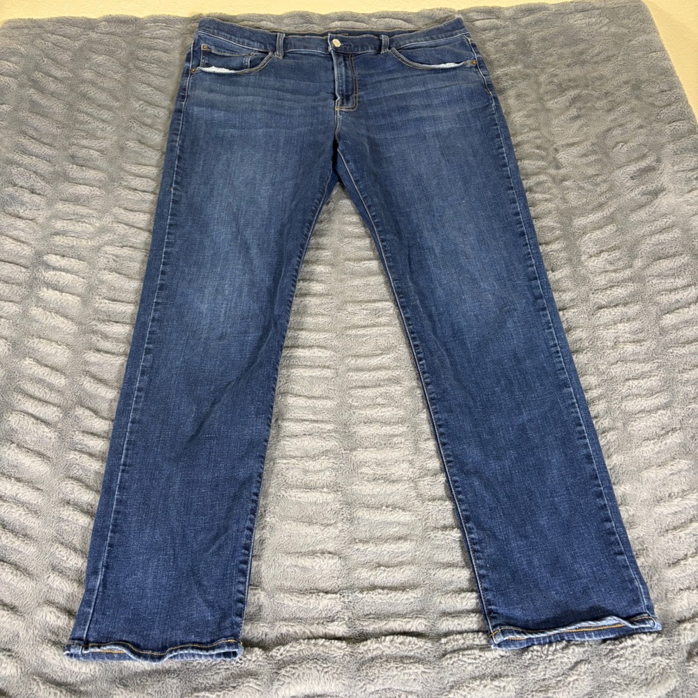 Lucky Brand 223 Straight Leg Mens Jeans 38x32 Dark Wash Blue Denim AR914